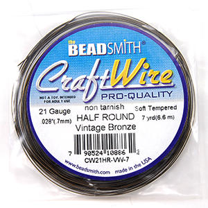 BEADSMITH 青銅色半圓線 21G